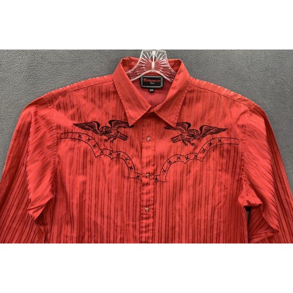 Patroncito USA Button Down Shirt Men's Size XXL Red Snap P's Cowboy Western Boss - Picture 10 of 16